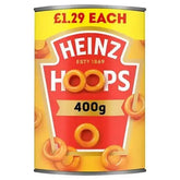 Heinz Hoops Shaped Pasta in a Juicy Tomato Sauce 400g (Case of 24)  Adomoo